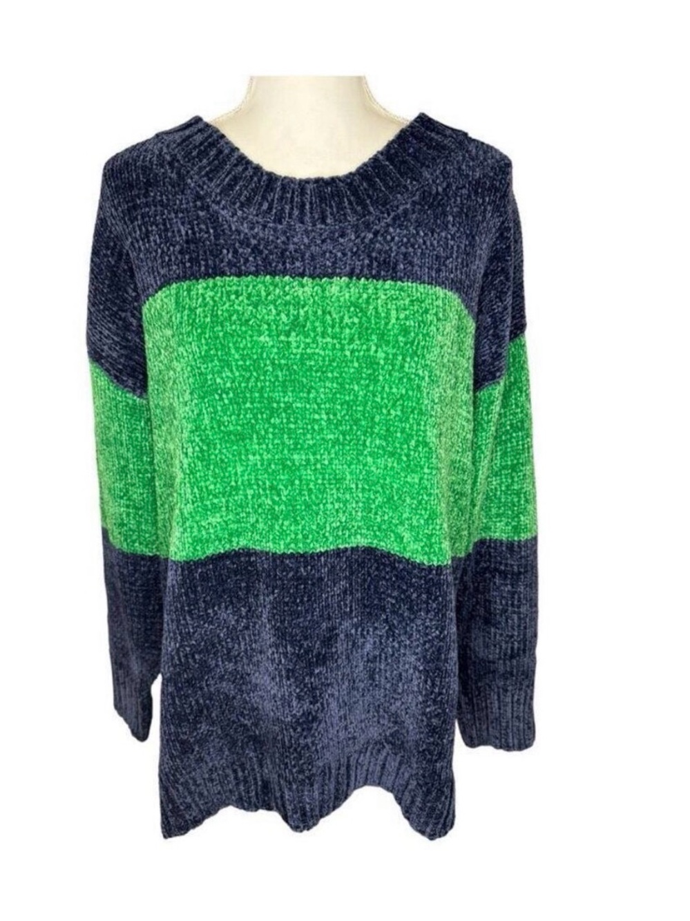 NWOT Offline by Aerie Oversized Blue and Green Chenille Sweater medium